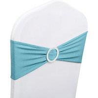 Neel Blue Spandex Chair Band with Slider Buckle, Stretchy Chair Cover Band Sash in Baby Blue
