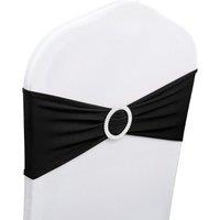 Neel Blue Spandex Chair Band with Slider Buckle, Stretchy Chair Cover Band Sash in Black