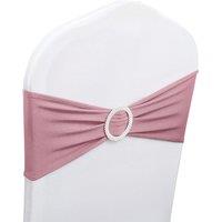 Neel Blue Spandex Chair Band with Slider Buckle, Stretchy Chair Cover Band Sash in Baby Pink