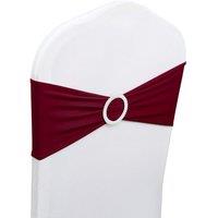 Neel Blue Spandex Chair Band with Slider Buckle, Stretchy Chair Cover Band Sash in Burgundy