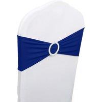 Neel Blue Spandex Chair Band with Slider Buckle, Stretchy Chair Cover Band Sash in Royal