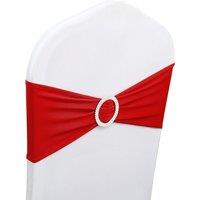 Neel Blue Spandex Chair Band with Slider Buckle, Stretchy Chair Cover Band Sash in Red