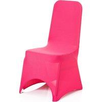 Neel Blue Spandex Arched Front Chair Covers Stretch Fabric Removable Washable Slipcovers in Fuchsia