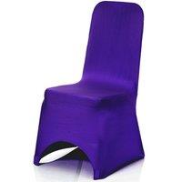 Neel Blue Spandex Arched Front Chair Covers Stretch Fabric Removable Washable Slipcovers in Purple