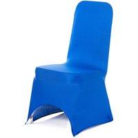 Neel Blue Spandex Arched Front Chair Covers Stretch Fabric Removable Washable Slipcovers in Royal