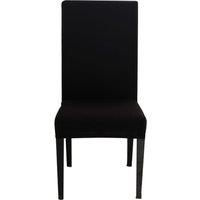 Neel Blue High-Back Spandex Stretch, Universal Armless Chair Protective Slipcover in Black