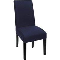 Neel Blue High-Back Spandex Stretch, Universal Armless Chair Protective Slipcover in Navy