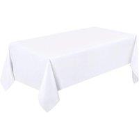 Neel Blue Premium Polyester Rectangle Tablecloth - 70" x 108" in White