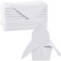 Neel Blue Red Christmas Table Napkin, 100% Spun Polyester - 20" x 20" in White