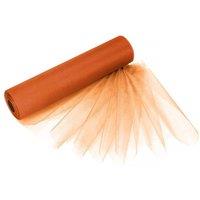 Neel Blue Organza Roll Snow Sheer Glitter Fabric, Chair Bow Sash - 25m x 29cm in Burnt Orange | Size: 25m x 29 cm