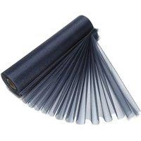 Neel Blue Organza Roll Snow Sheer Glitter Fabric, Chair Bow Sash - 25m x 29cm in Navy | Size: 25m x 29 cm