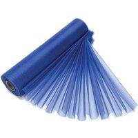 Neel Blue Organza Roll Snow Sheer Glitter Fabric, Chair Bow Sash - 25m x 29cm in Blue | Size: 25m x 29 cm