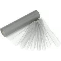 Neel Blue Organza Roll Snow Sheer Glitter Fabric, Chair Bow Sash - 25m x 29cm in Silver | Size: 25m x 29 cm