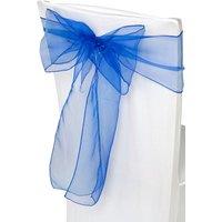 Neel Blue Set of 25 Organza Sashes Wider Fuller Bow for Party Decoration, 17cm x 280cm in Blue | Size: 17 cm x 280 cm