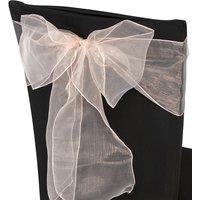 Neel Blue Set of 25 Organza Sashes Wider Fuller Bow for Party Decoration, 17cm x 280cm in Rose Gold | Size: 17 cm x 280 cm