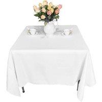 Neel Blue Premium Polyester Square Tablecloth - 90 Inch in White