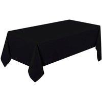 Neel Blue Premium Polyester Rectangle Tablecloth - 90" x 156" in Black