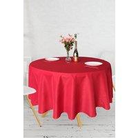Neel Blue 228cm Round Polyester Tablecloth, Premium Circular Linen Table Cover in Red