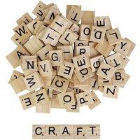 Neel Blue Wooden Alphabets & Numbers Printed Letter Tiles - Pack of 100 in Beige