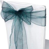 Neel Blue Set of 25 Organza Sashes Wider Fuller Bow for Party Decoration, 17cm x 280cm in Pale Green | Size: 17 cm x 280 cm
