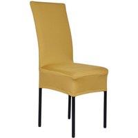 Neel Blue High-Back Spandex Stretch, Universal Armless Chair Protective Slipcover in Gold