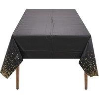 Neel Blue Black With Gold PVC Table Cover, 137cm x 274cm | Size: 137 cm x 274 cm