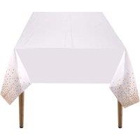 Neel Blue White With Rose Gold PVC Table Cover, 137cm x 274cm | Size: 137 cm x 274 cm