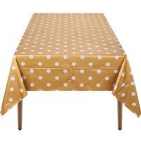Neel Blue Polka Dot Tablecloth, Plastic Table Cover, 137cm x 274cm in Gold | Size: 137 cm x 274 cm