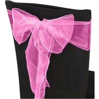Neel Blue Set of 25 Organza Sashes Wider Fuller Bow for Party Decoration, 17cm x 280cm in Pale Pink | Size: 17 cm x 280 cm