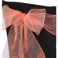 Neel Blue Set of 25 Organza Sashes Wider Fuller Bow for Party Decoration, 17cm x 280cm in Burnt Orange | Size: 17 cm x 280 cm