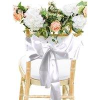 Neel Blue Satin Chair Sashes for Weddings Birthday Party Decoration, 7" x 108" in Silver
