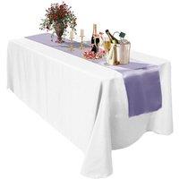 Neel Blue Satin Table Runner, 11" x 108" in Lavender