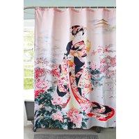 Neel Blue Woman Art Printed Bathroom Shower Curtain, Polyester Fabric Water Resistant | Size: 180 cm width x 180 cm drop