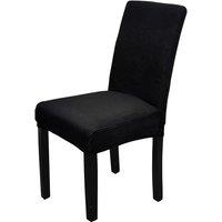 Neel Blue Velvet Chair Cover, Spandex Stretch Dining Chair Slipcovers in Black