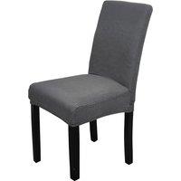 Neel Blue Velvet Chair Cover, Spandex Stretch Dining Chair Slipcovers in Dark Grey