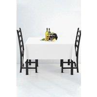 Neel Blue Rectangle Polyester Tablecloth, Premium Linen Table Cover, 177cm x 366cm in White | Size: 177 cm x 366 cm