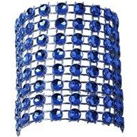 Neel Blue Set of 10 Napkin Rings Holder Stripe Buckle for Table Decoration, 13cm x 4cm in Blue | Size: 13 cm x 4 cm
