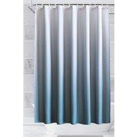 Neel Blue Gradient Colour Bathroom Shower Curtain with 12 Hooks, Mould & Mildew Resistant in Blue | Size: 180 cm width x 180 cm drop