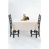 Neel Blue Rectangle Polyester Tablecloth, Premium Linen Table Cover, 177cm x 366cm in Ivory | Size: 177 cm x 366 cm