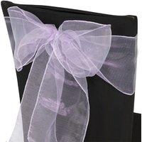 Neel Blue Set of 25 Organza Sashes Wider Fuller Bow for Party Decoration, 17cm x 280cm in Lilac | Size: 17 cm x 280 cm