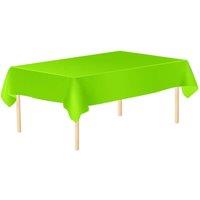 Neel Blue Plain PVC Tablecloth, Plastic Table Cover, 138cm x 247cm in Bright Green | Size: 138 cm x 247 cm
