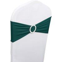 Neel Blue Spandex Chair Band with Slider Buckle, Stretchy Chair Cover Band Sash in Emerald