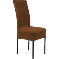 Neel Blue High-Back Spandex Stretch, Universal Armless Chair Protective Slipcover in Brown