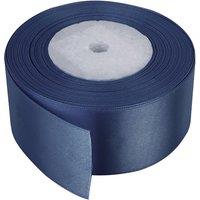 Neel Blue Double Sided Satin Polyester Ribbon Roll, 40mm x 25 Metres in Navy