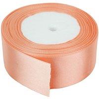 Neel Blue Double Sided Satin Polyester Ribbon Roll, 40mm x 25 Metres in Peach