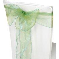 Neel Blue Set of 25 Organza Sashes Wider Fuller Bow for Party Decoration, 17cm x 280cm in Green | Size: 17 cm x 280 cm