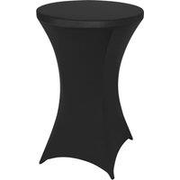 Neel Blue Cocktail Spandex Tablecloth High Top Round Table Cover, 32" x 43" in Black