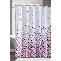 Neel Blue Mandala Polyester Shower Curtain, Water-Resistant Bathroom Curtain With 12 Hooks - 180x200cm in Red | Size: 180 cm width x 200 cm drop