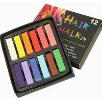 Neel Blue Temporary Hair Chalk Colour Pastel Dye, 12pcs in Colourbeauty