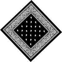 Neel Blue Cotton Bandana Headband Scarf for Raves, Riding, Outdoor Activities, 54cm in Black